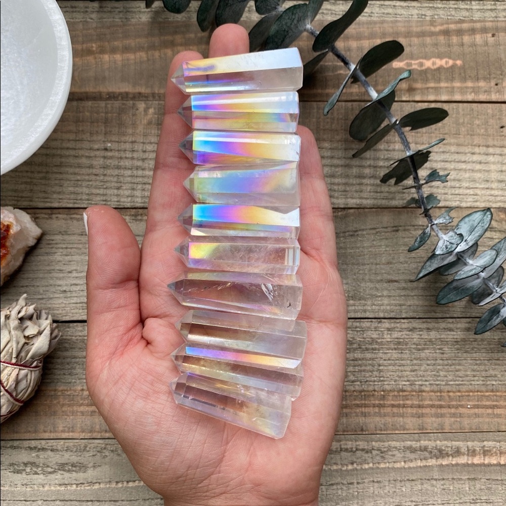 Angel Aura Quartz Crystal Tower • OOAK Polished Stone Specimen